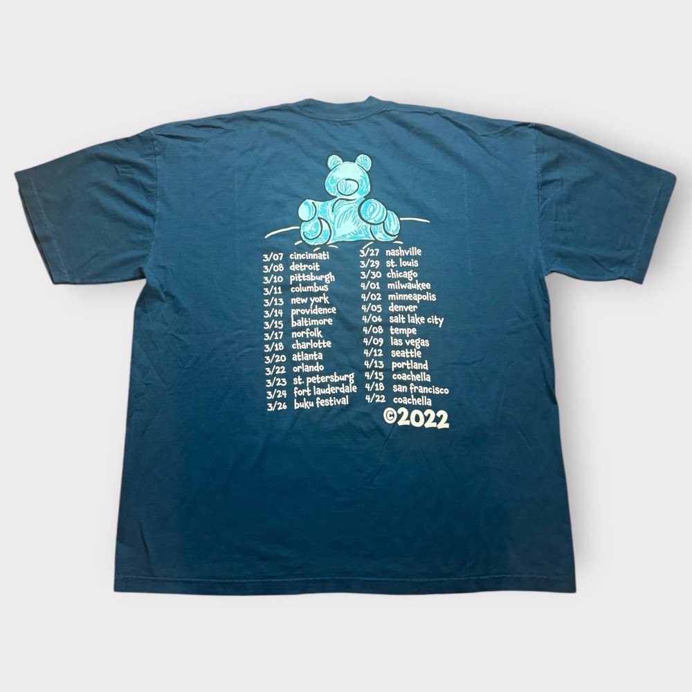 Baby Keem The Melodic Blue 2022 Tour T-Shirt XXL Blue Bear Concert Tee Mens